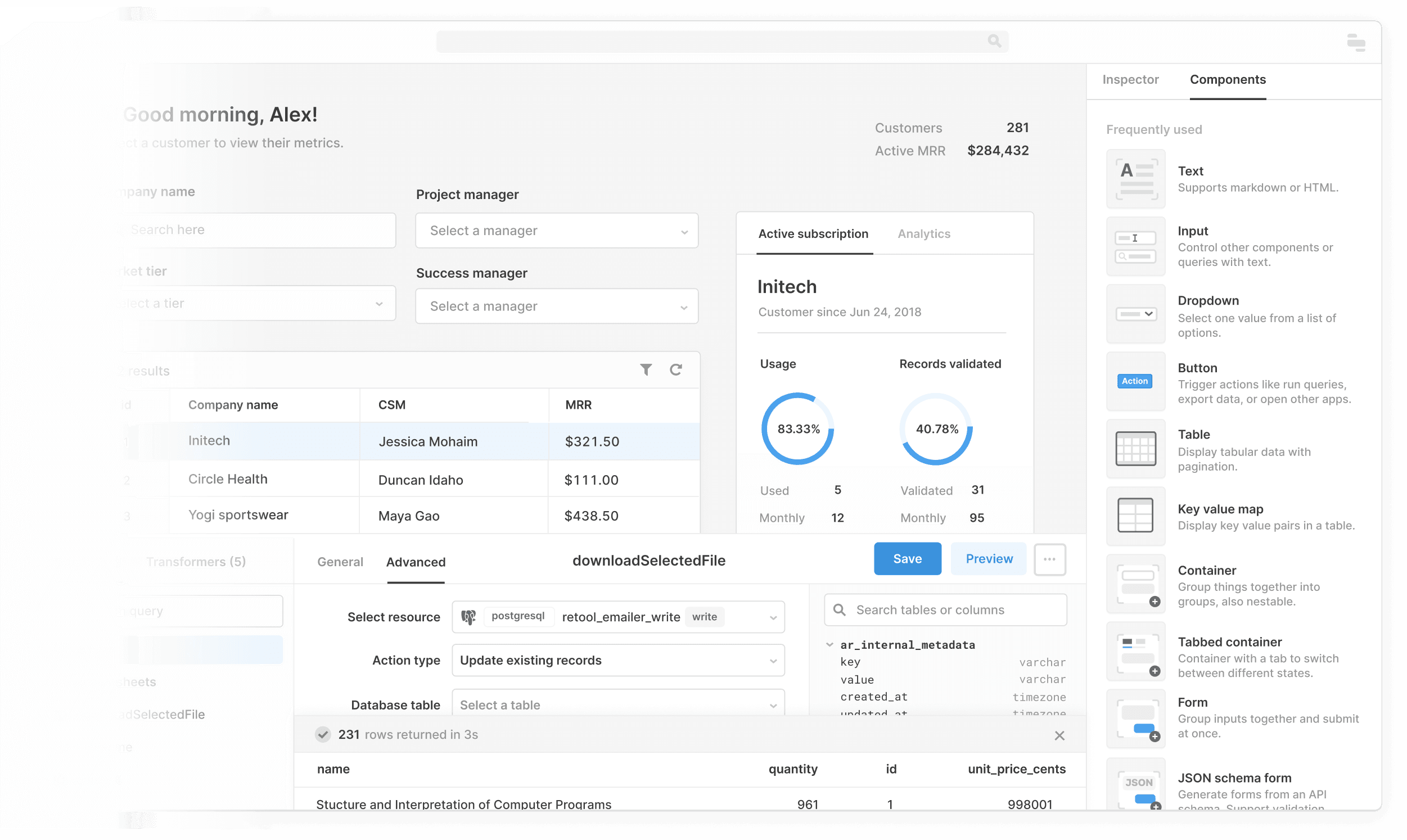 Build a React front-end 10x faster in Retool