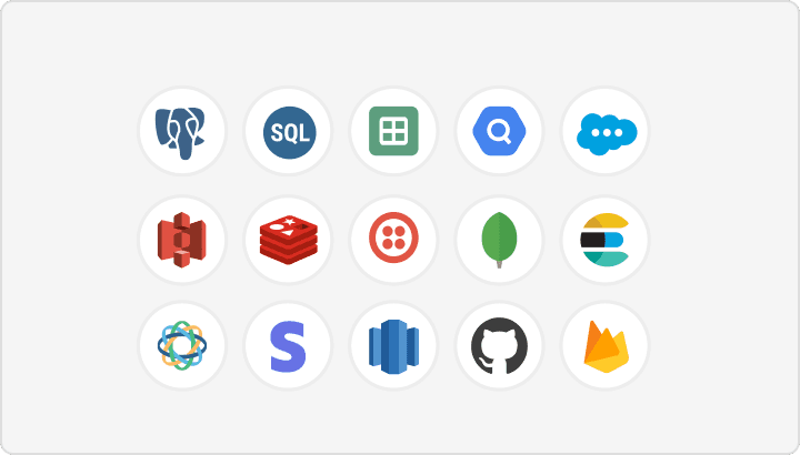 Easily connect to your datasource and get right to building