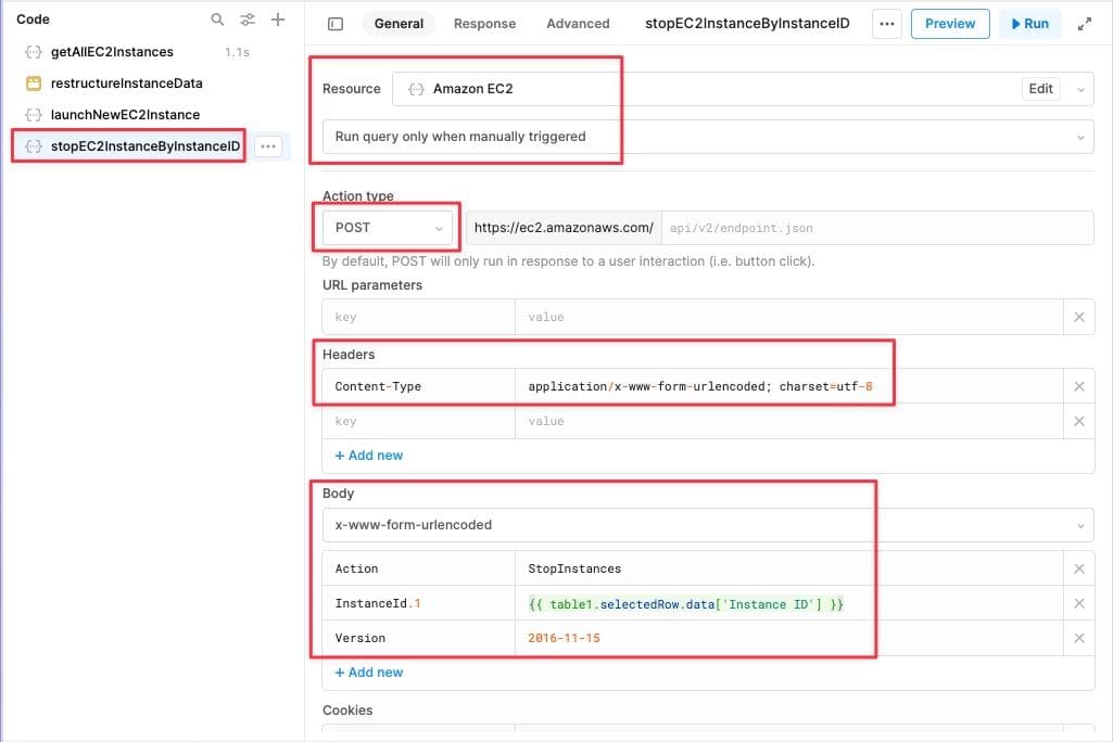Setting up the launchNewEC2Instance Resource Query