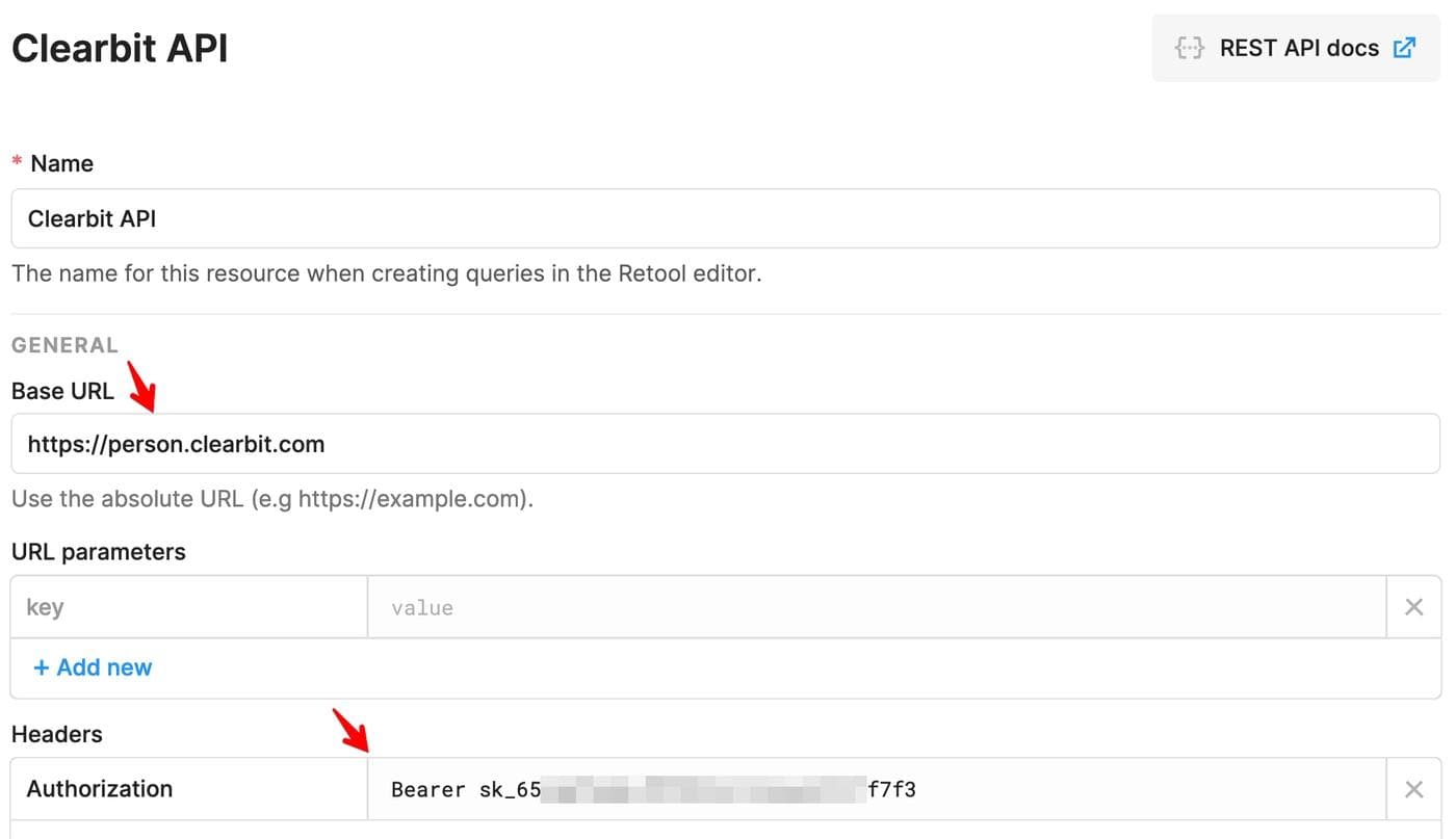 Note the "Base URL" and "Headers" configuration above