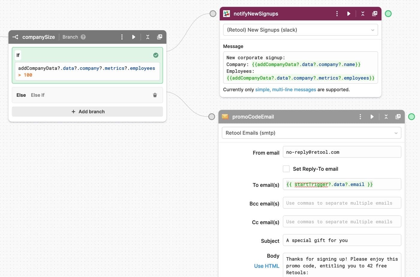 Send a promotional email to other types of signups.