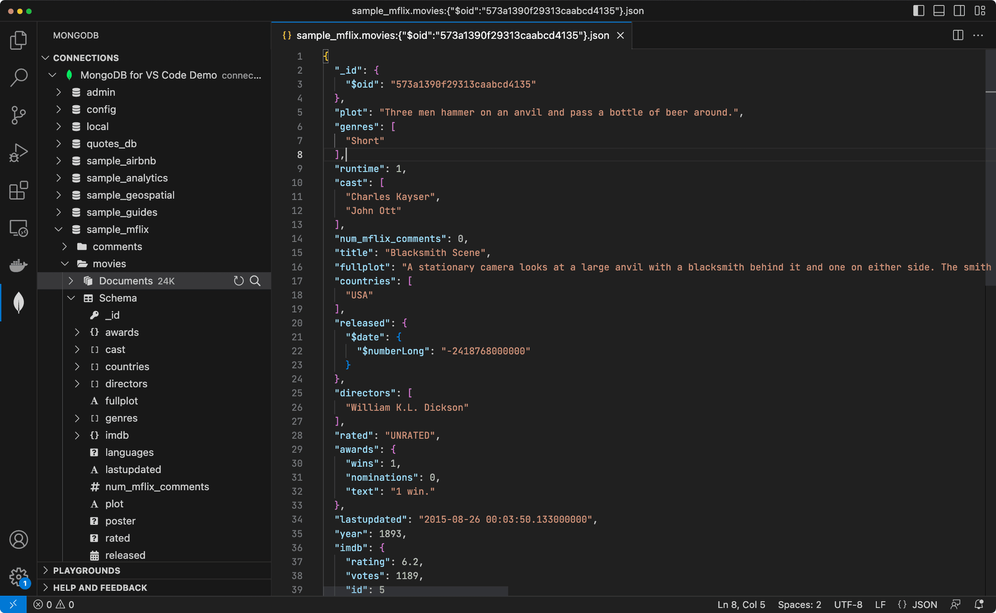 Image courtesy of MongoDB for VS Code's marketplace page