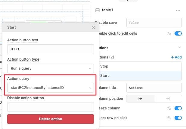 Connect the button's "Click" event handler to the query