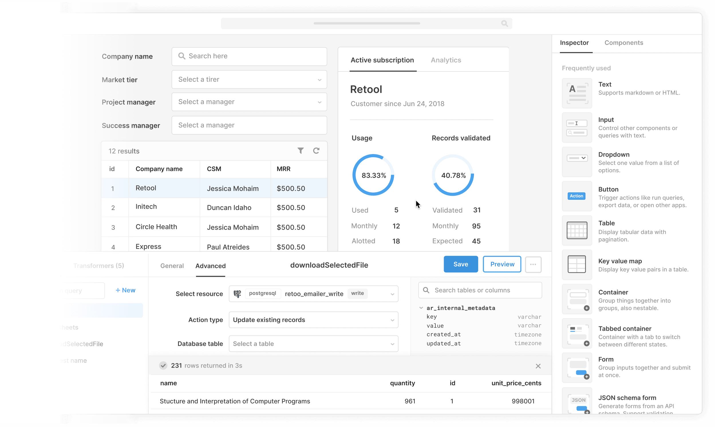 A fast and simple PostgreSQL GUI