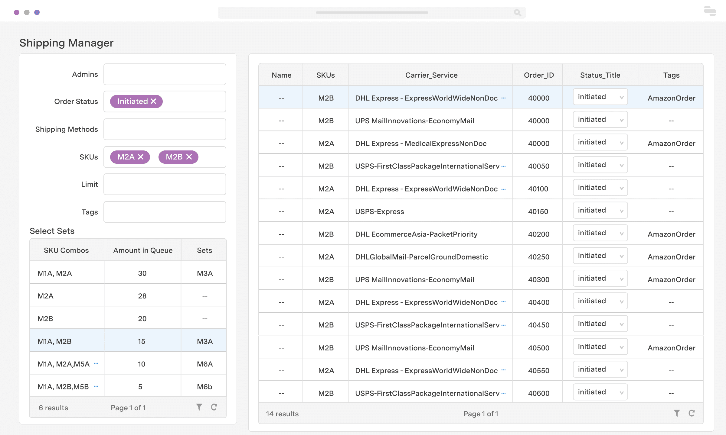 Warehouse shipping manager