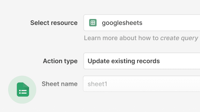 feature for Build an application on top of Google Sheets